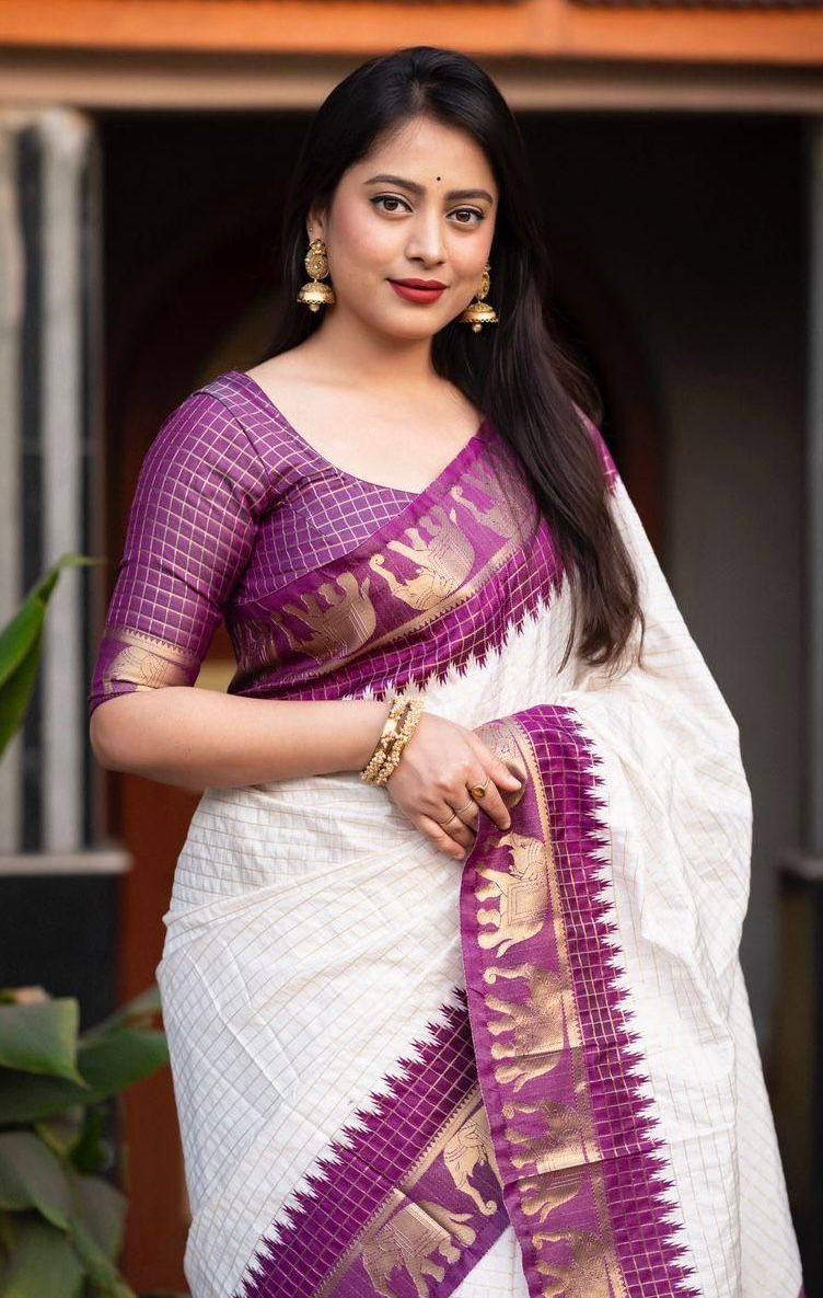 Reach Pallu Jacquard Saree For Women