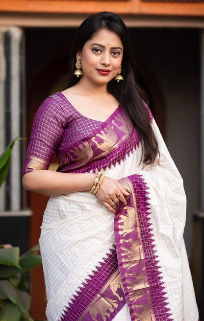 Reach Pallu Jacquard Saree For Women
