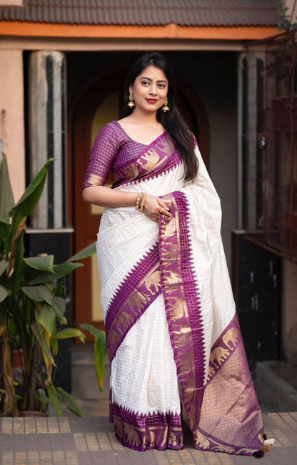 Reach Pallu Jacquard Saree For Women