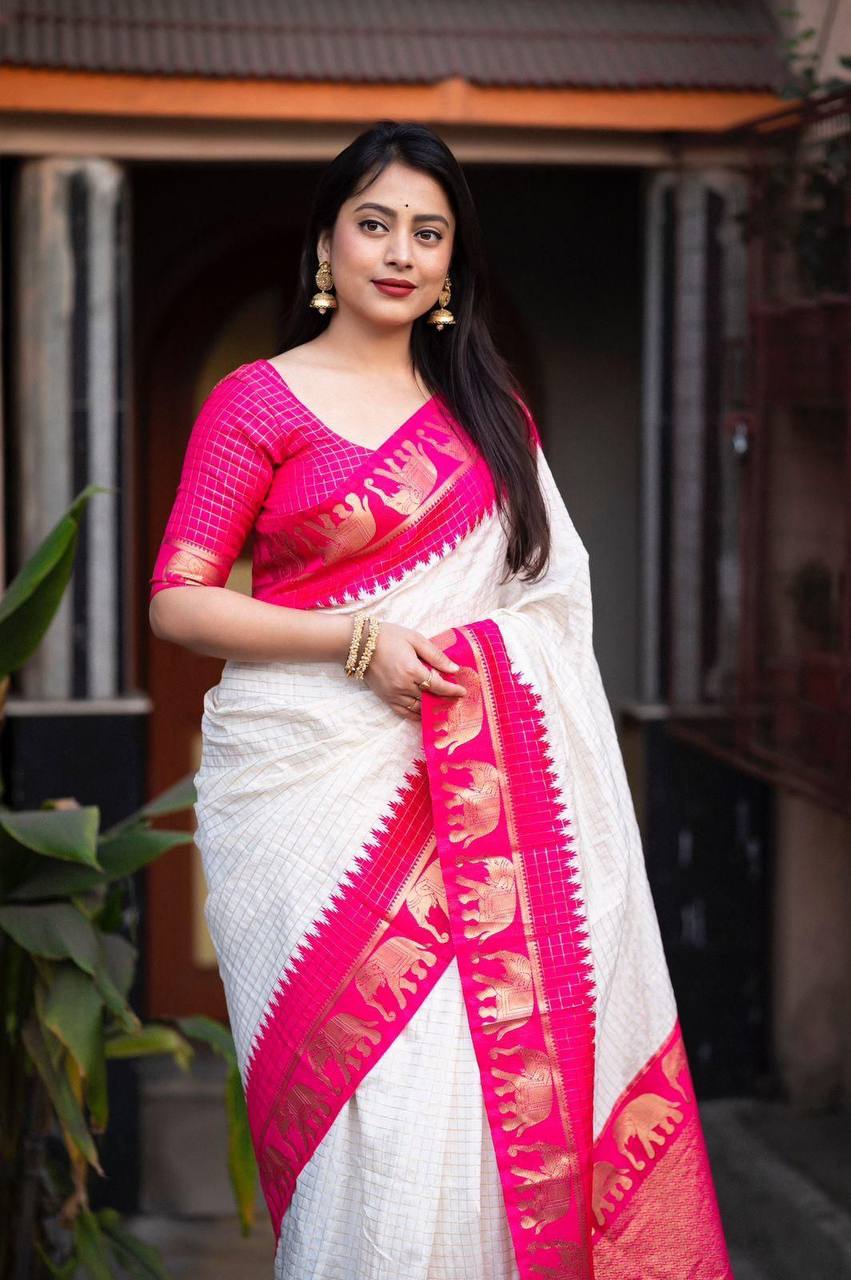 Reach Pallu Jacquard Saree For Women