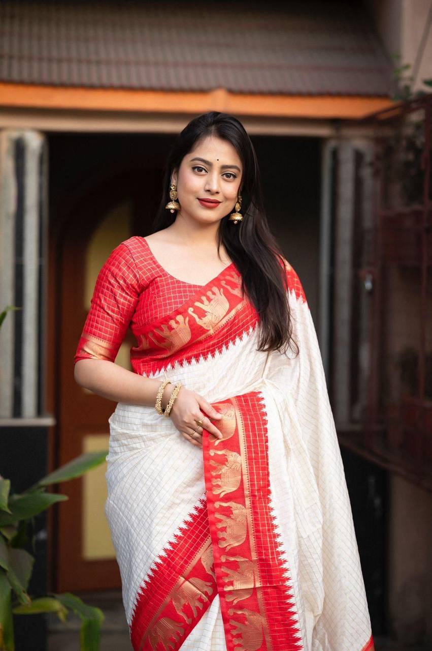 Reach Pallu Jacquard Saree For Women