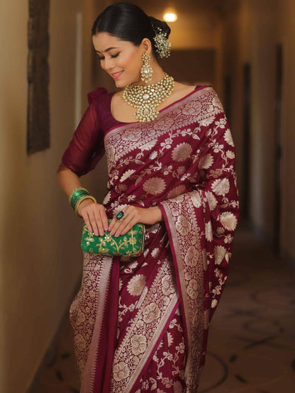 Reach Pallu Jacquard Saree For Women