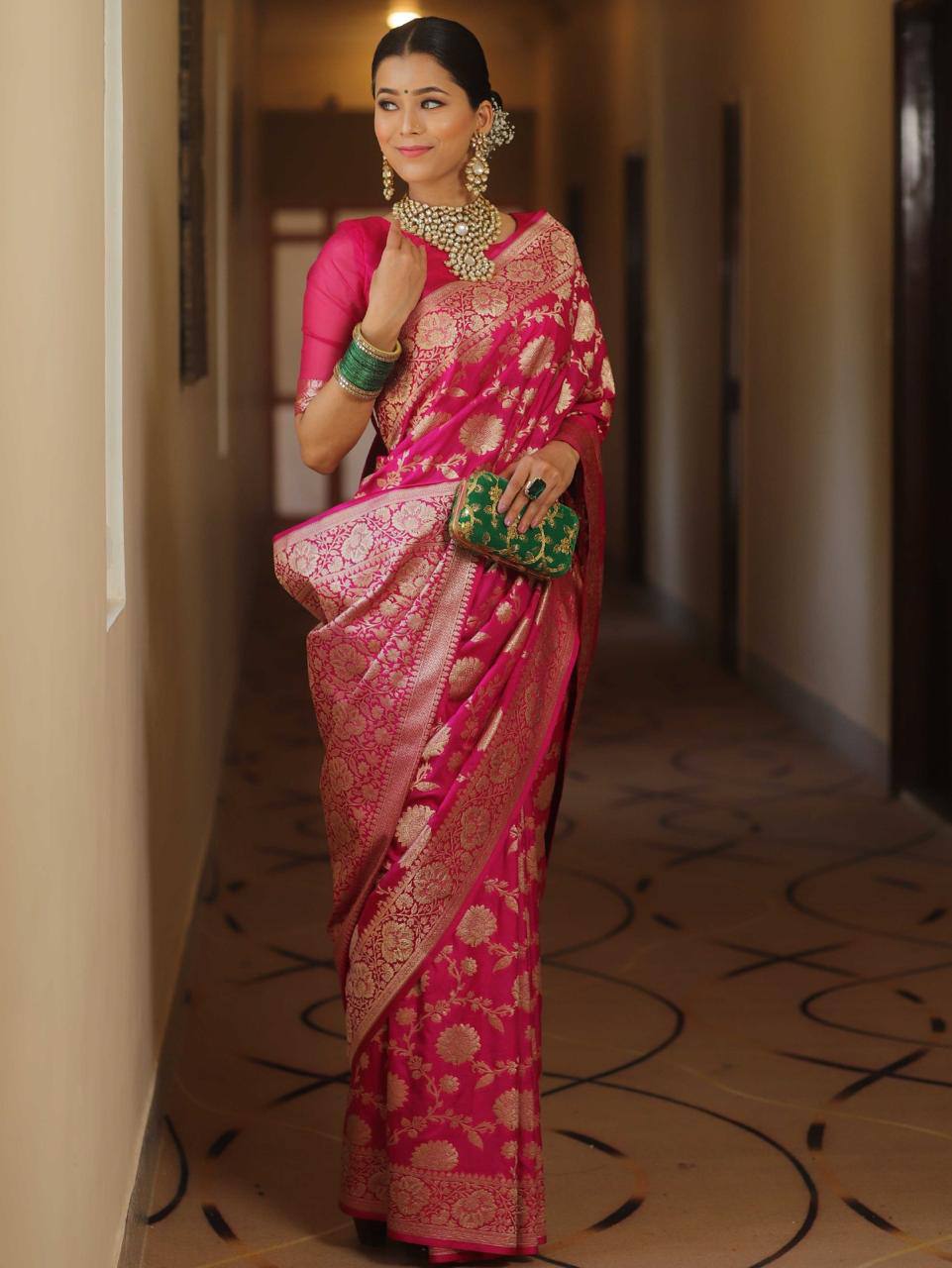 Reach Pallu Jacquard Saree For Women