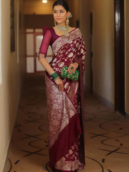 Reach Pallu Jacquard Saree For Women