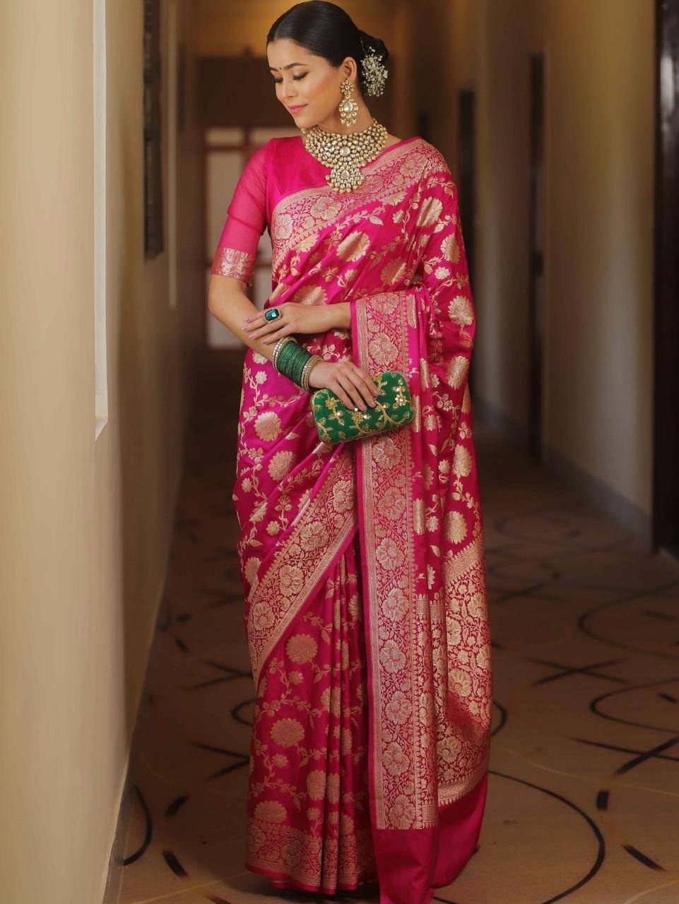 Reach Pallu Jacquard Saree For Women
