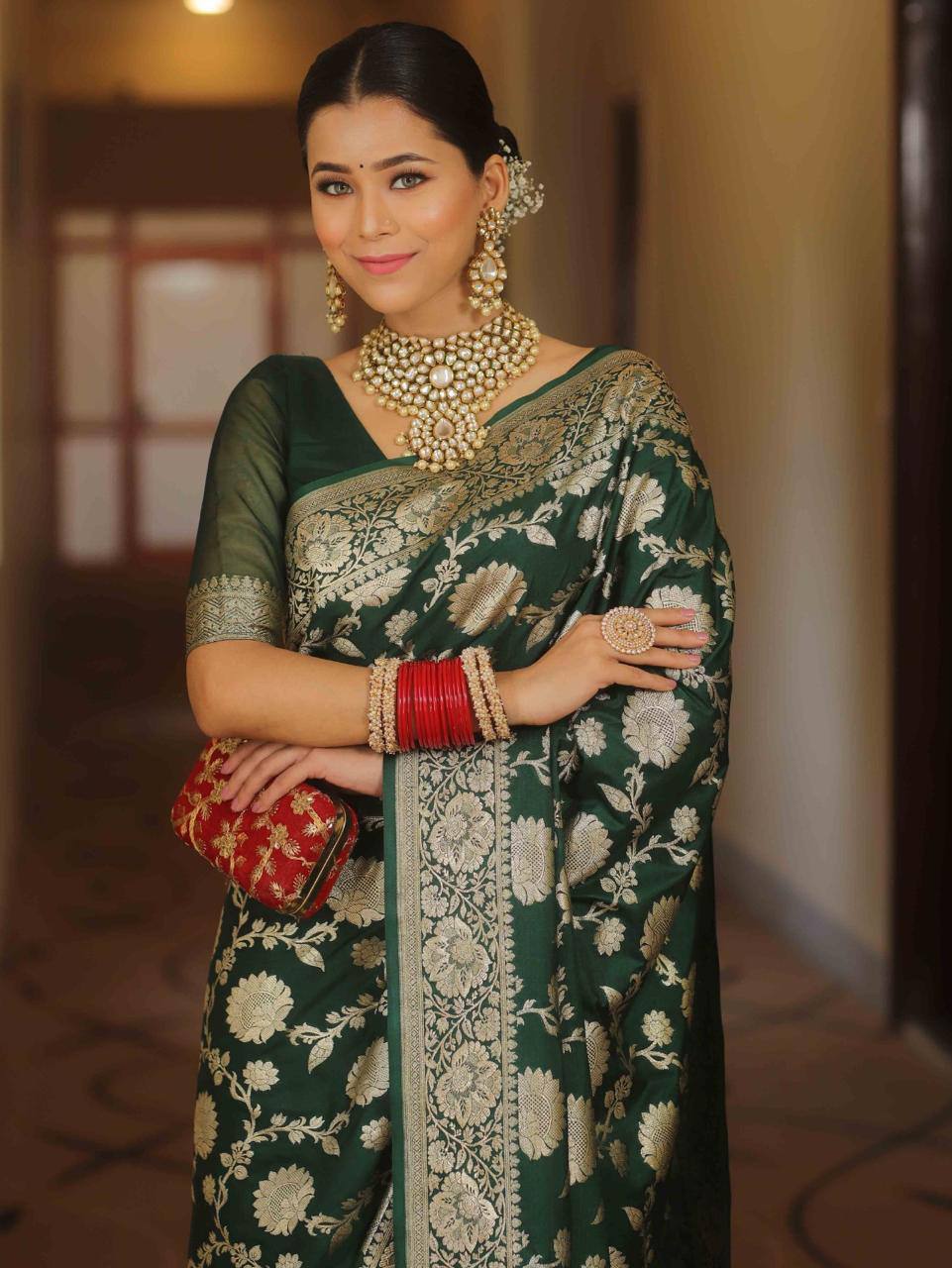 Reach Pallu Jacquard Saree For Women