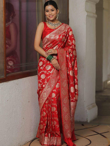 Reach Pallu Jacquard Saree For Women