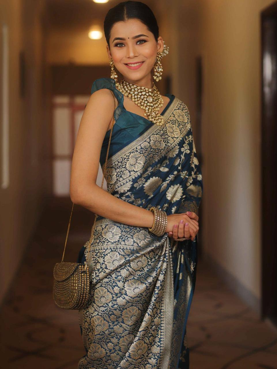 Reach Pallu Jacquard Saree For Women
