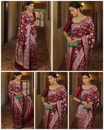 Reach Pallu Jacquard Saree For Women
