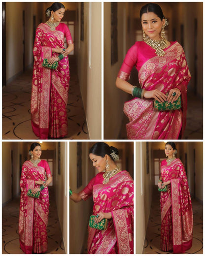 Reach Pallu Jacquard Saree For Women