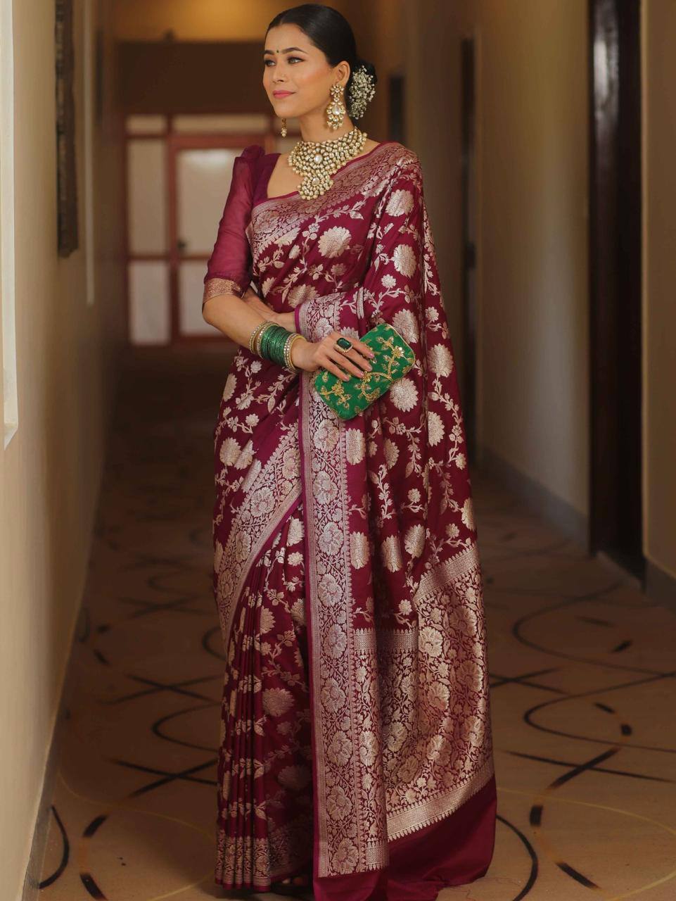 Reach Pallu Jacquard Saree For Women