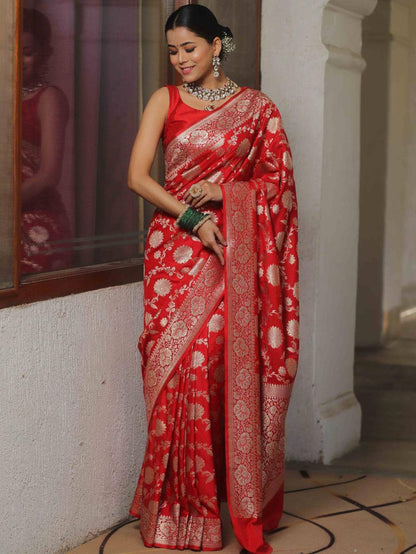 Reach Pallu Jacquard Saree For Women