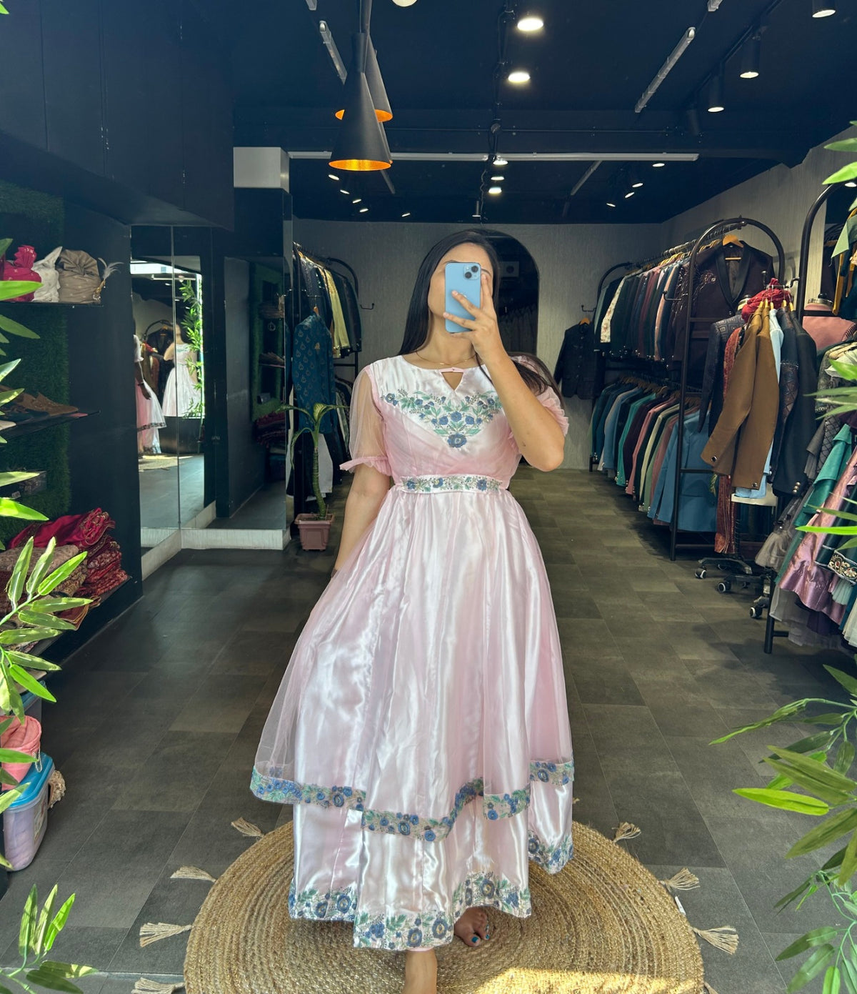 Baby Pink Embroidery Jelly Fish Gown