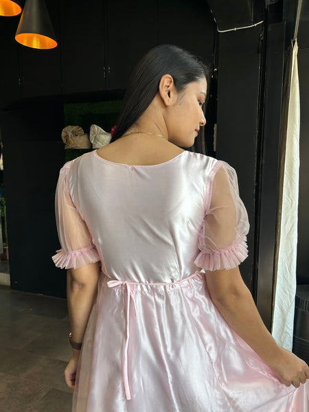 Baby Pink Embroidery Jelly Fish Gown