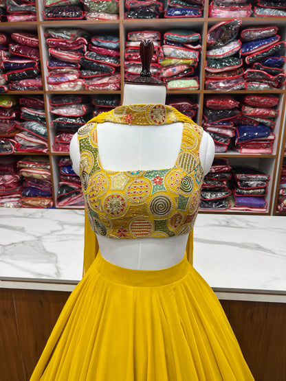 Latest Georgette Sequence Full Stitched Lehenga Choli