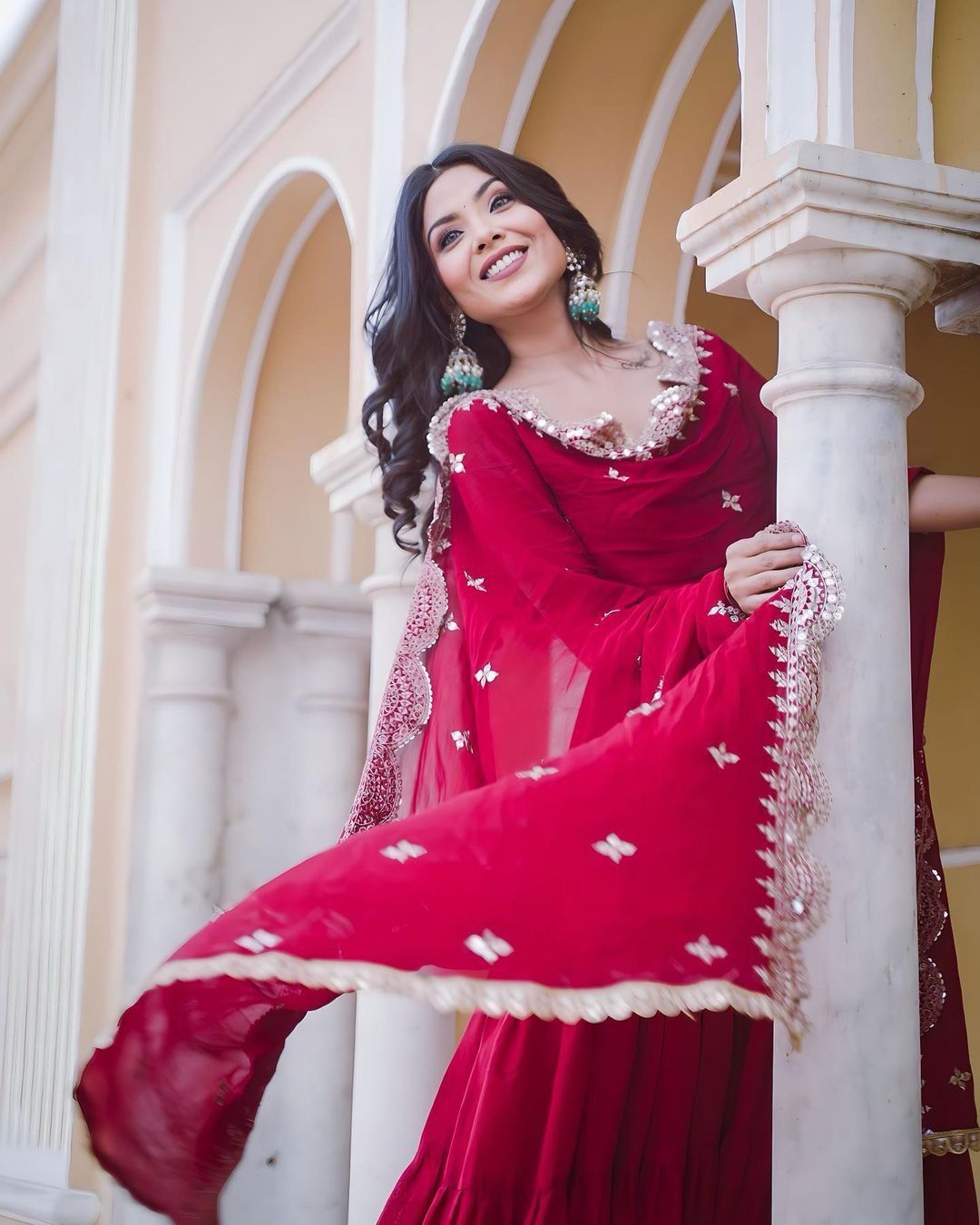 Party Wear Ready Made Anarkali Gown Dupatta Set For Women