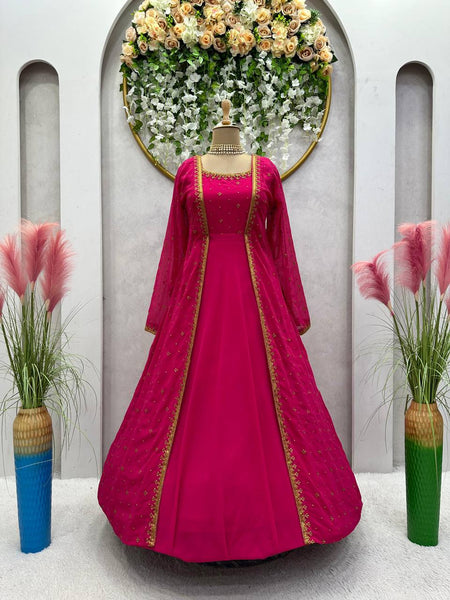 Rani Full Stitched Gown With Shrug For Function Wear