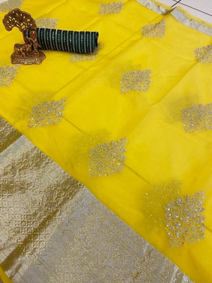 Kanchipuram Organza Silk Jacquard Sequence Saree
