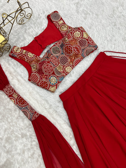 Latest Georgette Sequence Full Stitched Lehenga Choli