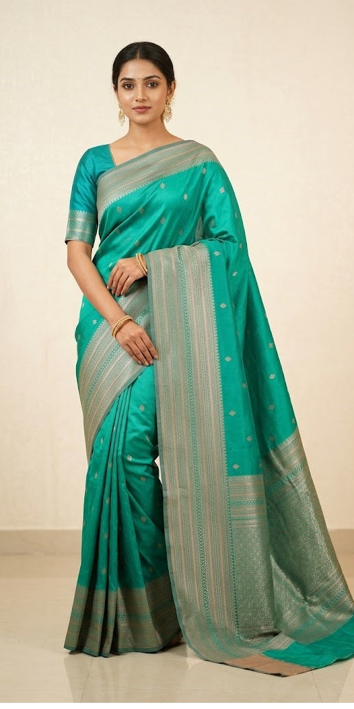 Firozi Silk Saree