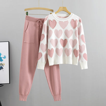 Preppy Outfit With Heart-shaped Beaded Accents