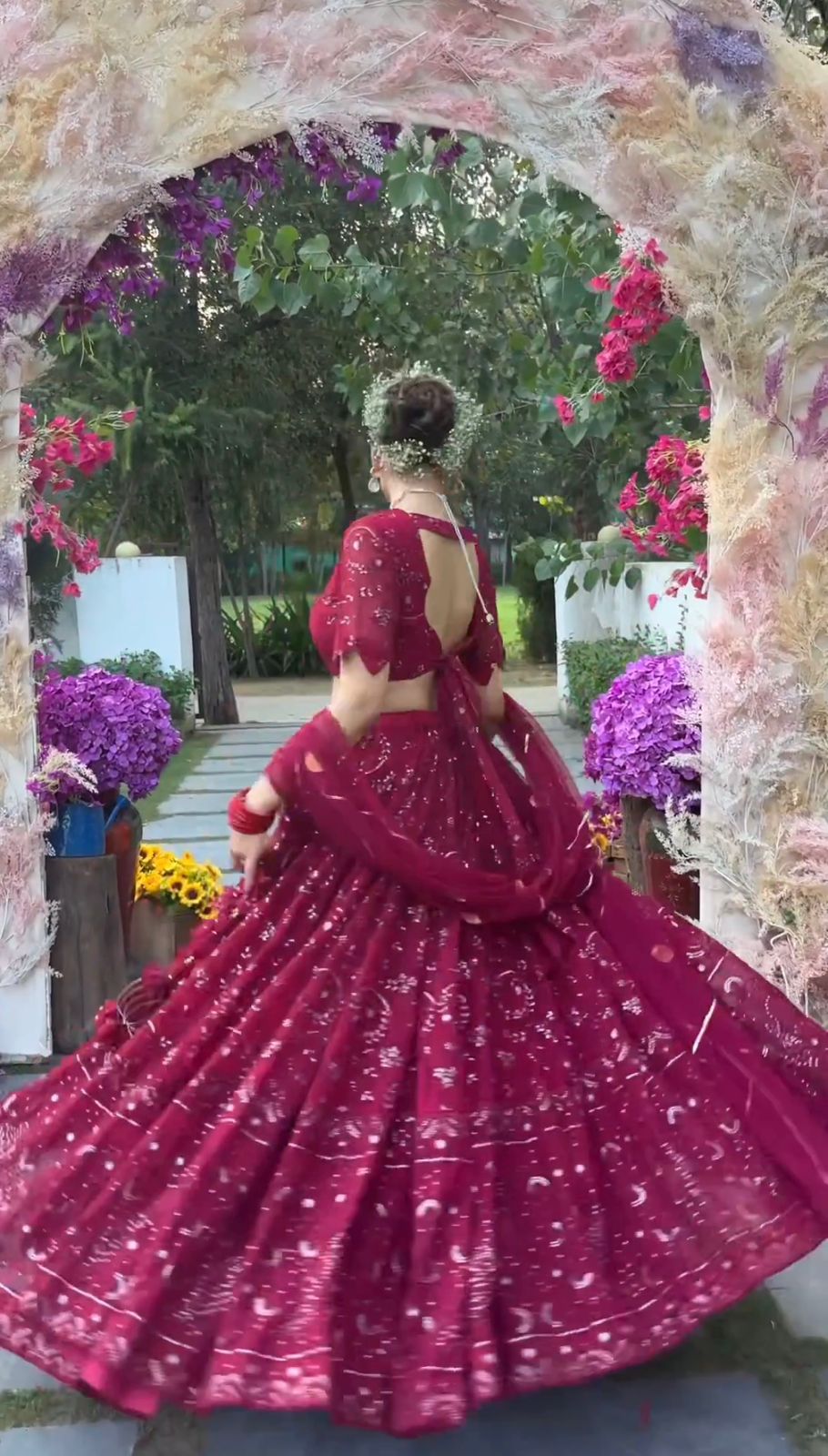 Magenta color Ethereal Elegance Foux Georgette Choli Lehenga with Dupatta