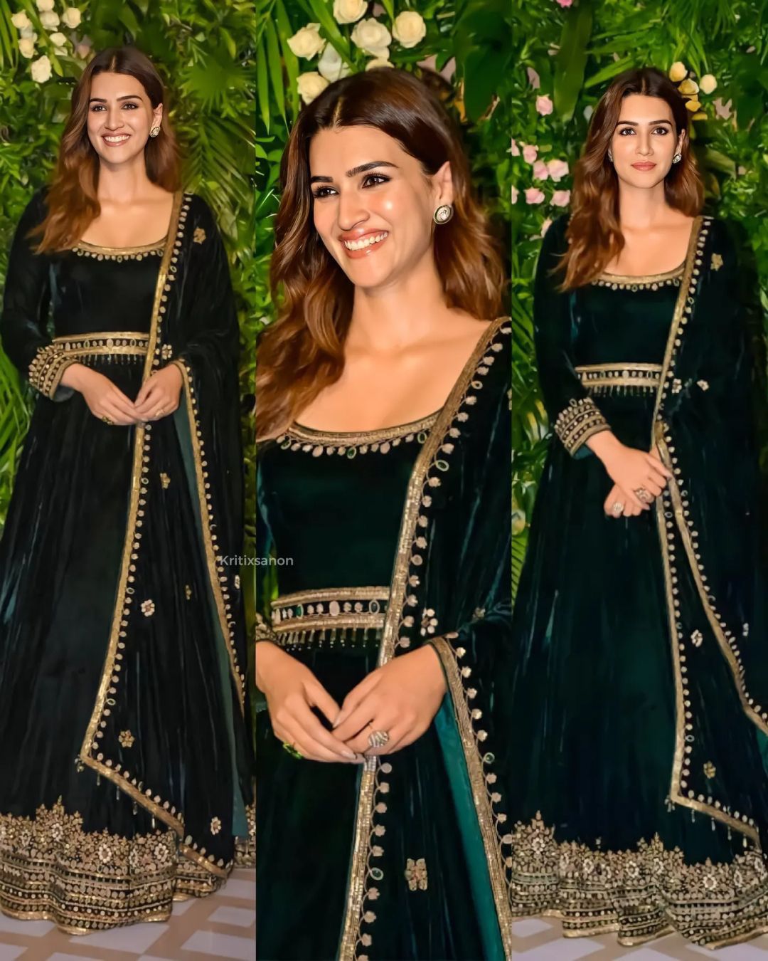 Green Designer Party Wear Look Viscose Velvet With Heavy Embroidery Work Gown With Dupatta