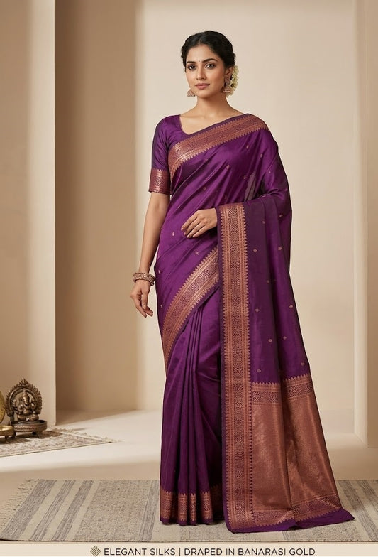 Wine Silk Saree