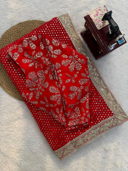 Exquisite Faux Blooming Georgette Saree with Intricate Coding Work