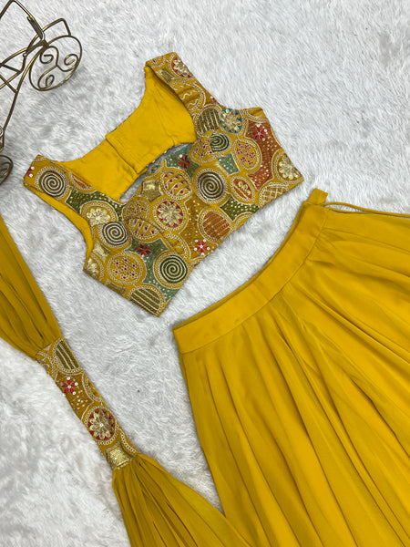 Latest Georgette Sequence Full Stitched Lehenga Choli