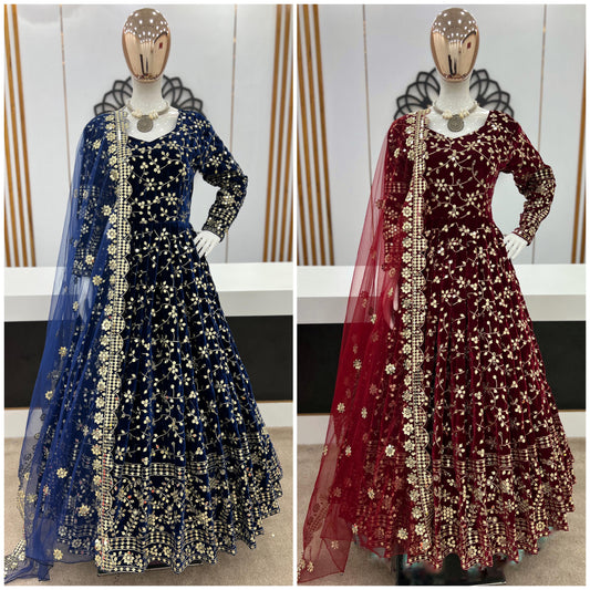 Full Embroidery Stitched Gown