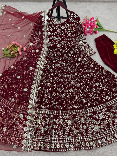 Full Embroidery Stitched Gown
