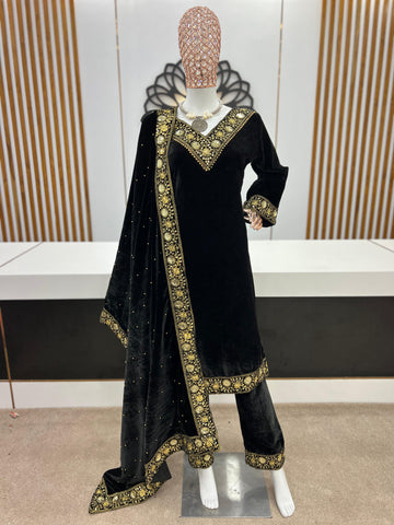 Velvet salwar suit for women for party wear