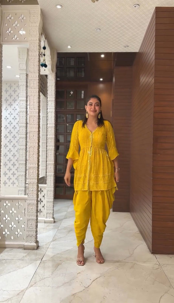 Style Party Wear Dhoti Kurta For Womens Dress Printed Kurti Dhoti Kurti Ki Design Yellow Women Dhoti Kurta Dupatta Set For Women Ville Style Party Wear Dhoti Kurta For Womens Dress Printed Kurti Dhoti Kurti Ki Design Yellow Women Dhoti Kurta Dupatta Set For Women Ville
