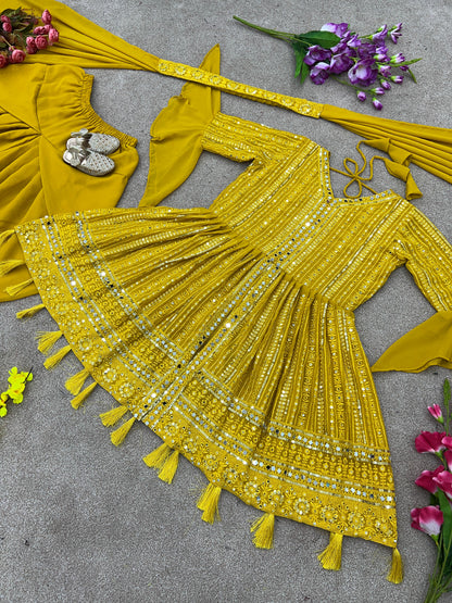Yellow Women Dhoti Kurta Dupatta Set For Women
