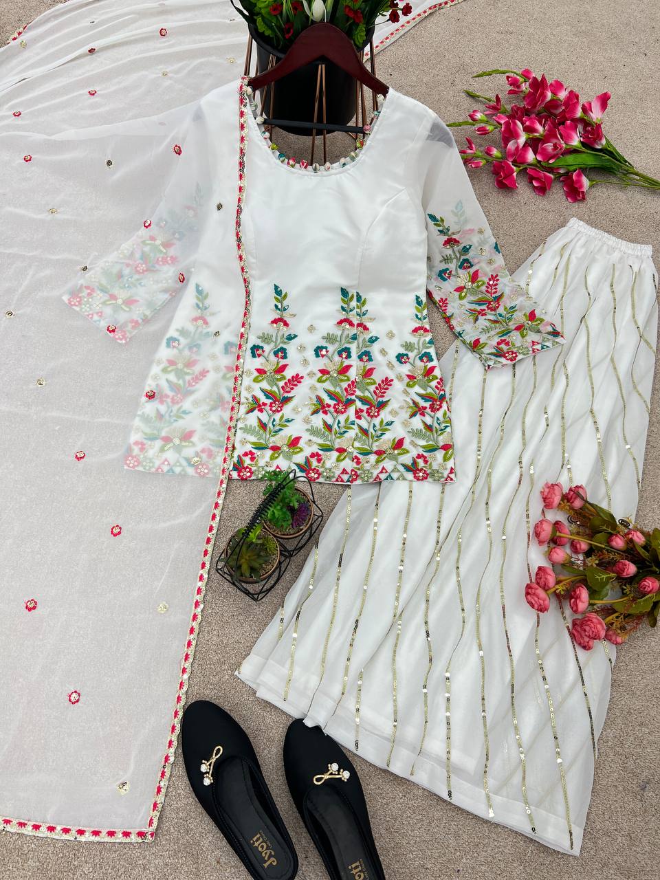 Newest Georgette Palazzo Suit