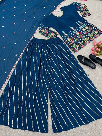 Newest Georgette Palazzo Suit