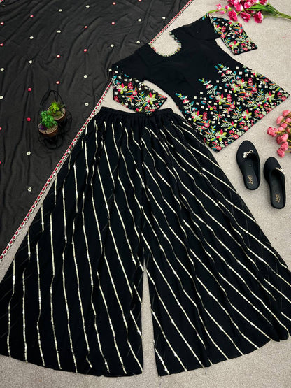 Newest Georgette Palazzo Suit