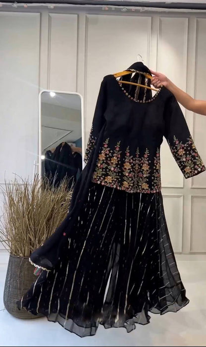 Newest Georgette Palazzo Suit