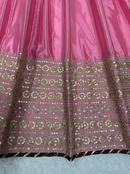 Elegant Chinon Silk Ethnic Set with Thread Sequence Embroidery