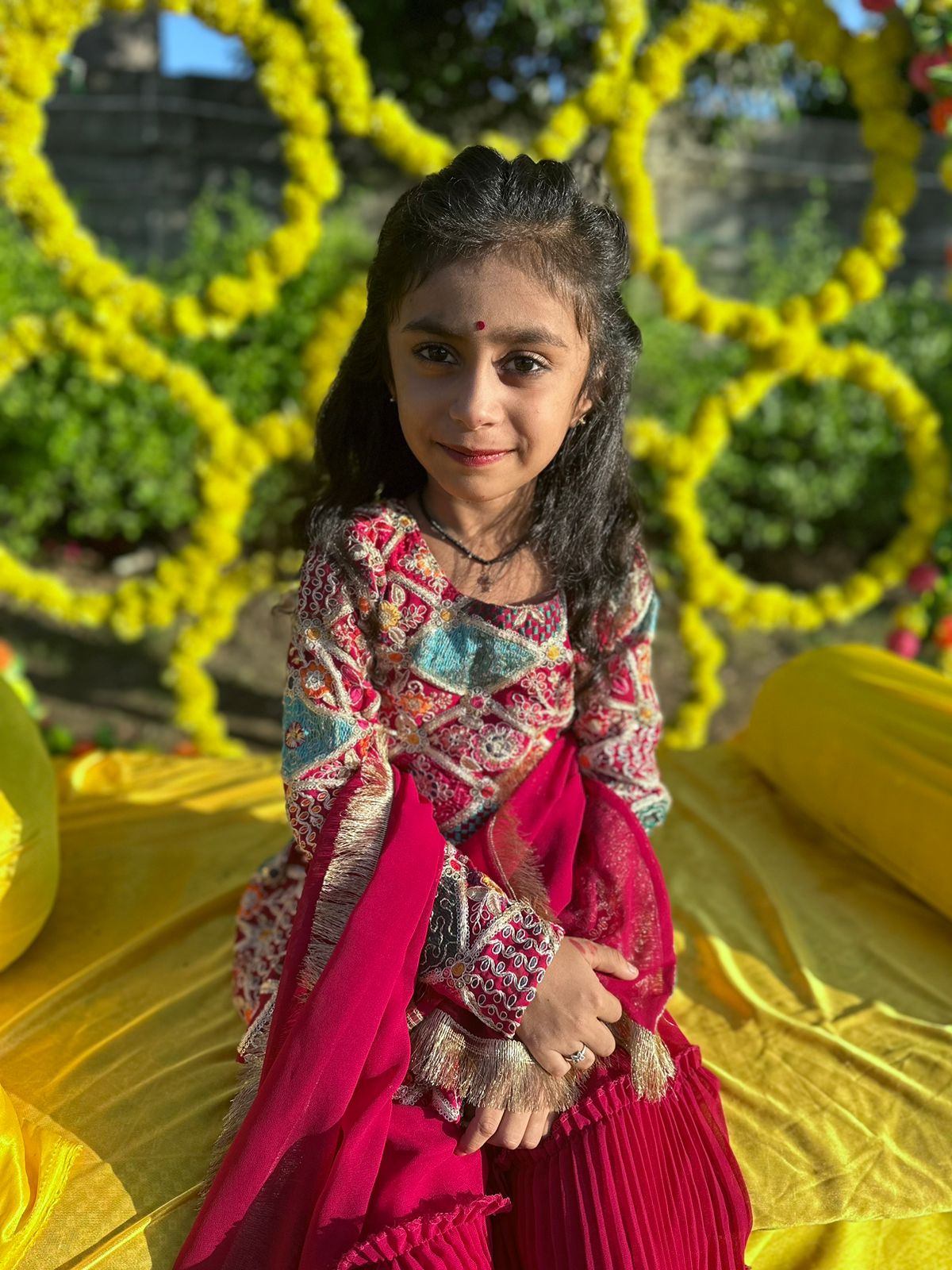 Rani color Sharara Plazzo suit Mother Daughter Combo
