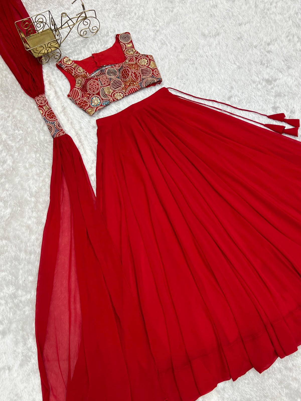 Latest Georgette Sequence Full Stitched Lehenga Choli