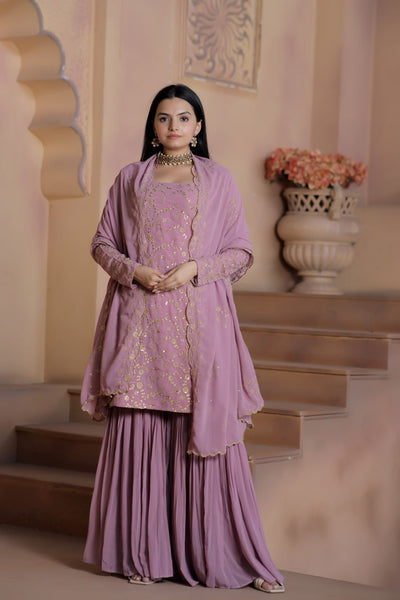 Kurti Dupatta Sharara Palaazo Suit For Women