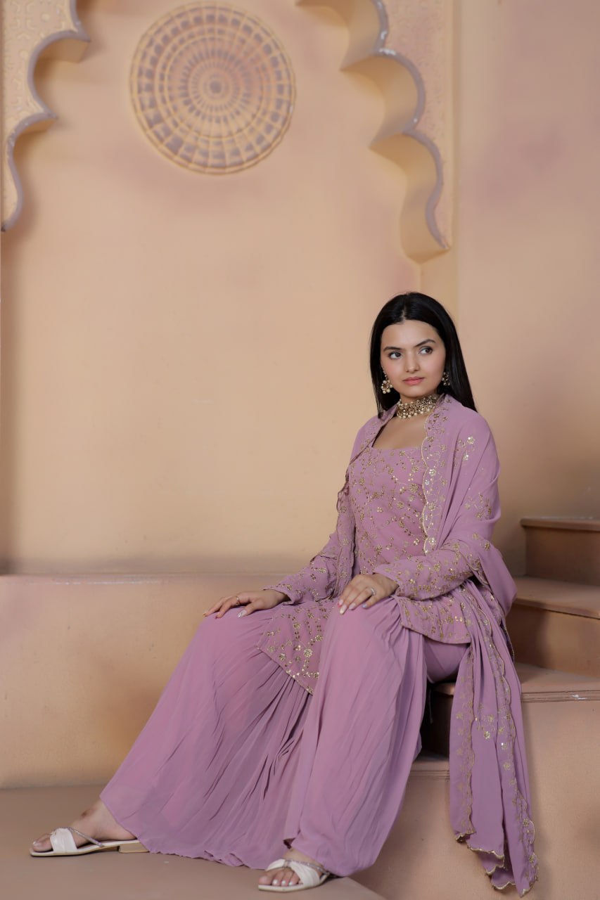 Kurti Dupatta Sharara Palaazo Suit For Women