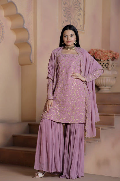 Kurti Dupatta Sharara Palaazo Suit For Women