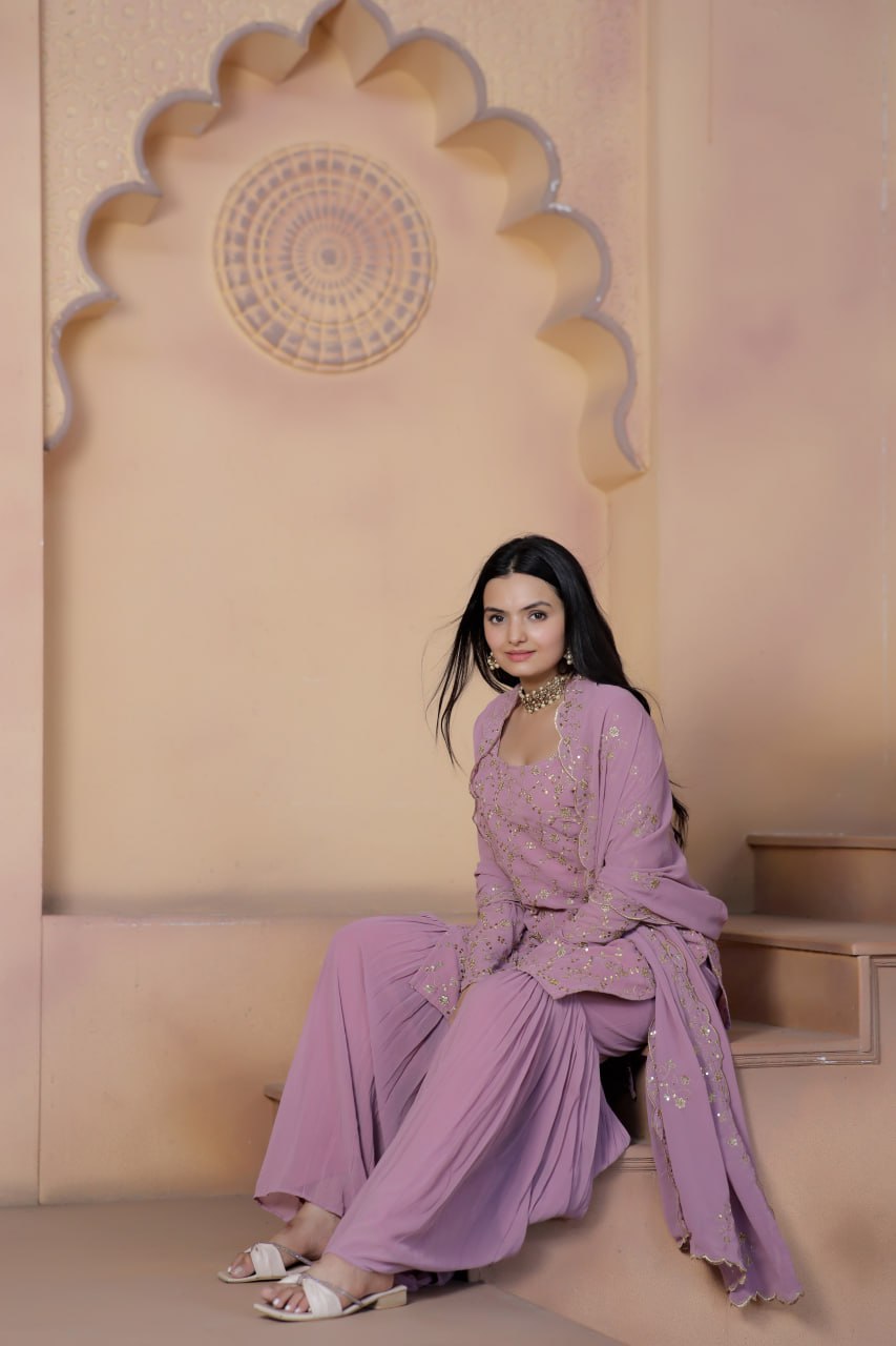 Kurti Dupatta Sharara Palaazo Suit For Women