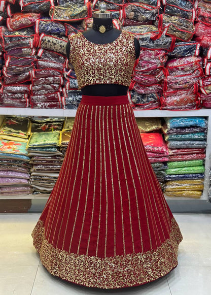 Latest Designer Semi Stitched Lehenga With Blouse
