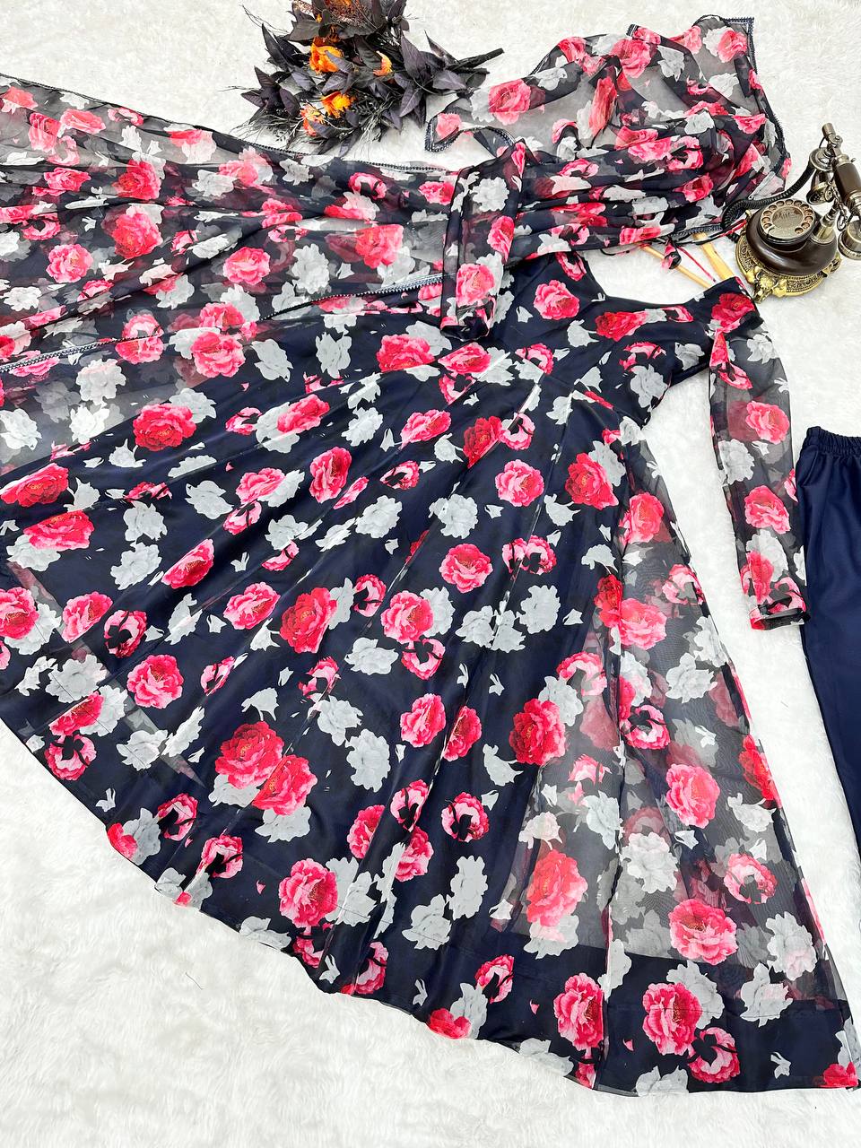 Best Quality Anarkali Gown dupatta Pent Set