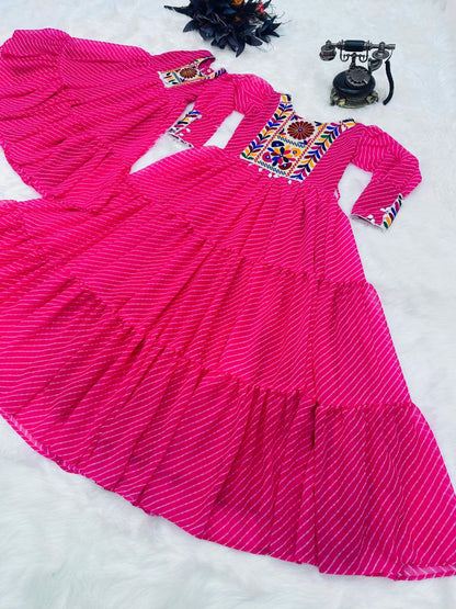 Rain Color Mother Daughter Combo Long Gown