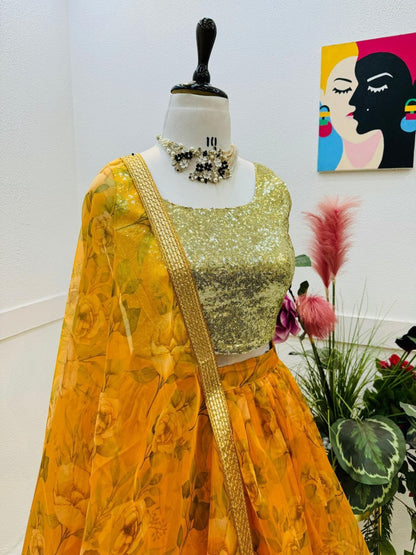 Haldi Color Function Lehenga Choli For Women